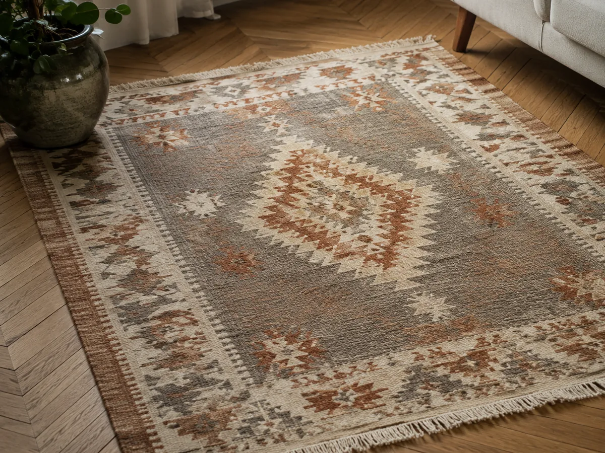 Après nettoyage : Tapis en laine écru, 160 × 230 cm